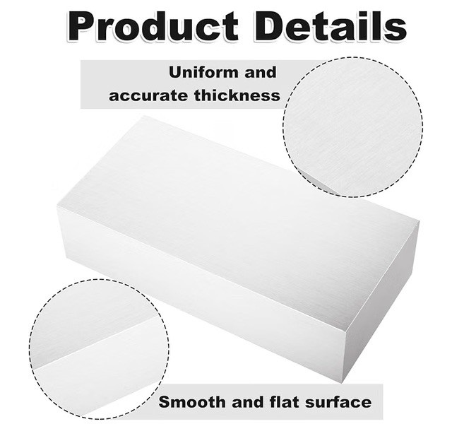 5PCS 1x 2 x 4 Inch Square Aluminum Flat Bars, 25 MM Thickness T6 Solid New Stock