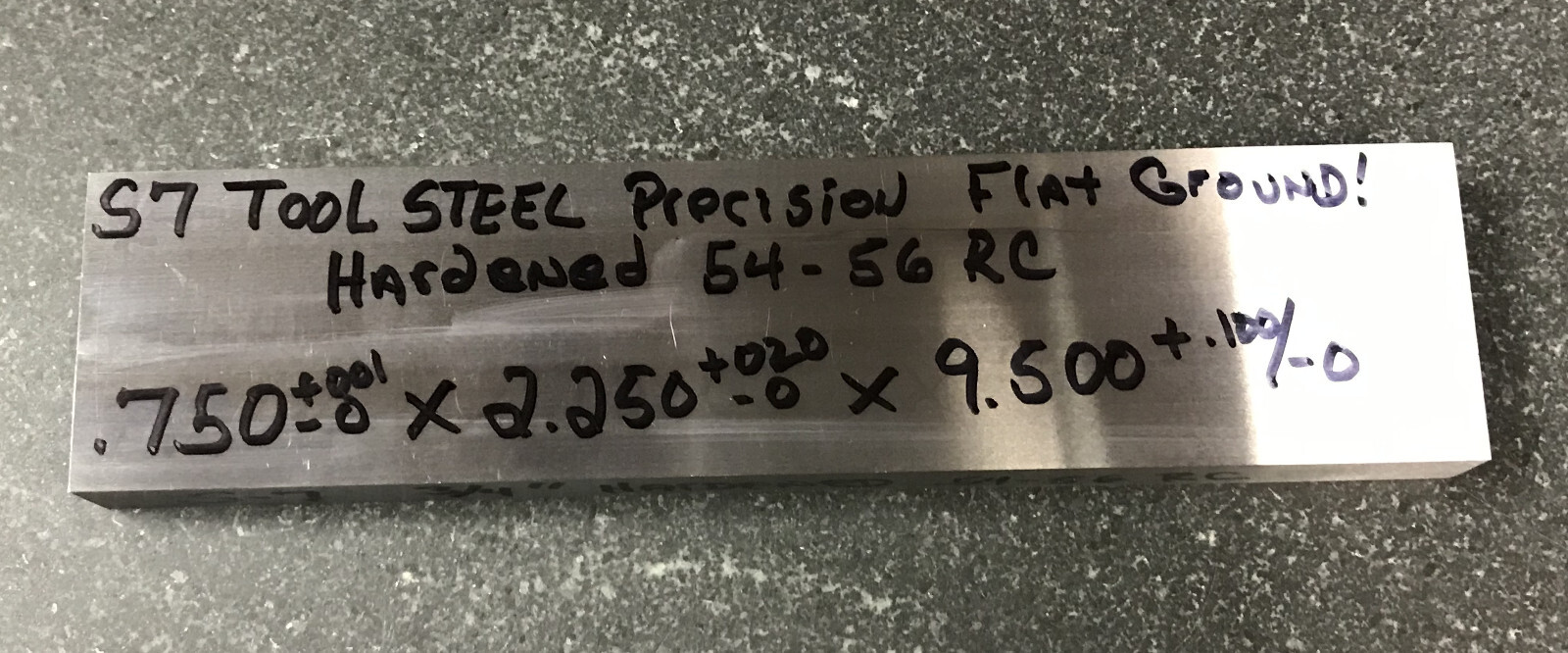 S7 3/4″ HARDENED .750 X 2.250 X 9.500 FLAT GROUND BAR STOCK MOLDING TOOL STEEL