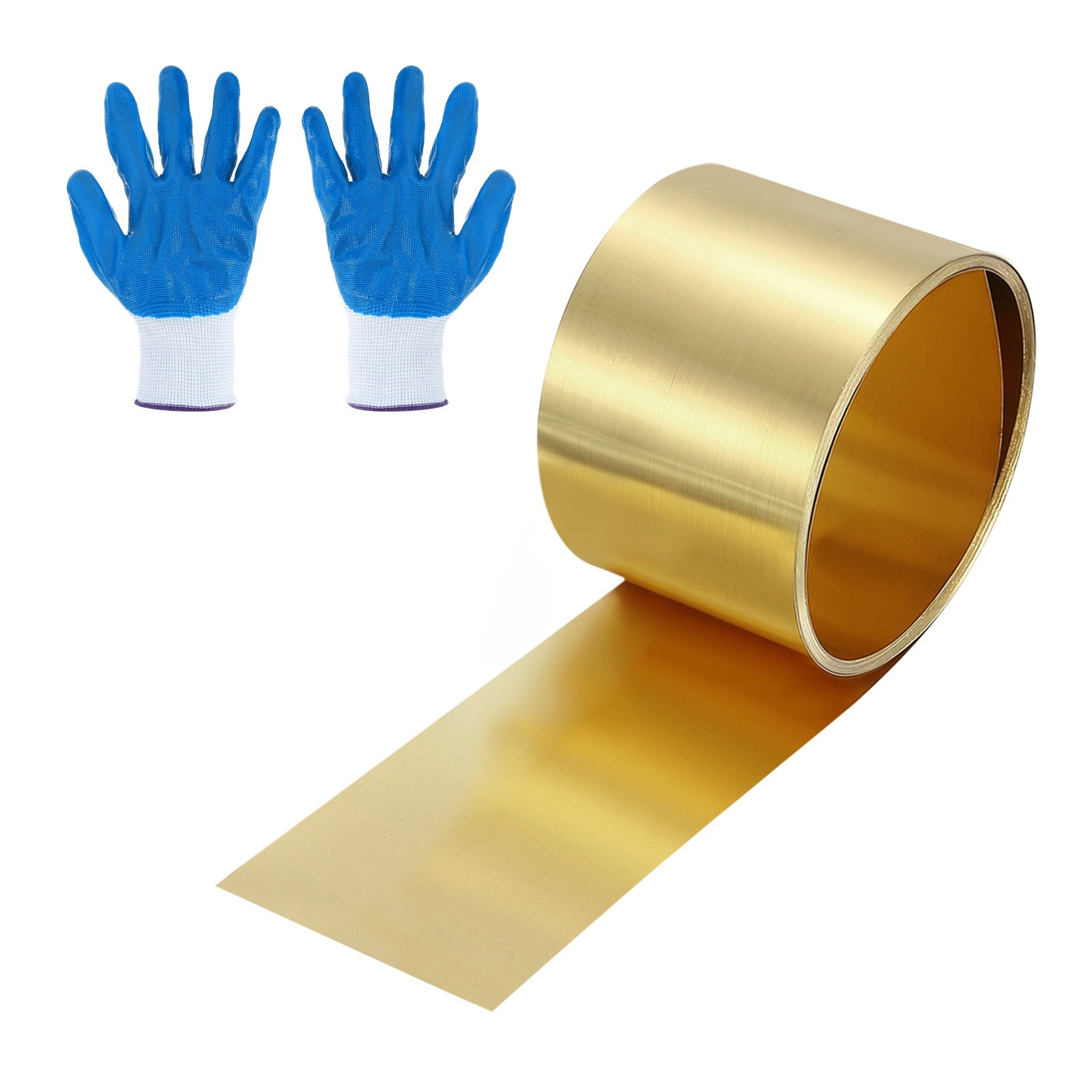 Brass Sheet Roll, 0.004 x 1 x 39.4 Inch H62 Thin Brass Foil Strip Plate Shim