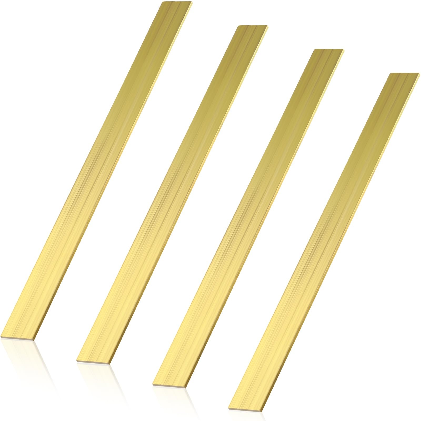 4 Pcs C360 Brass Flat Bar Stock 1/8″ x 1″ x 12″ Rectangle Square Metal Solid …